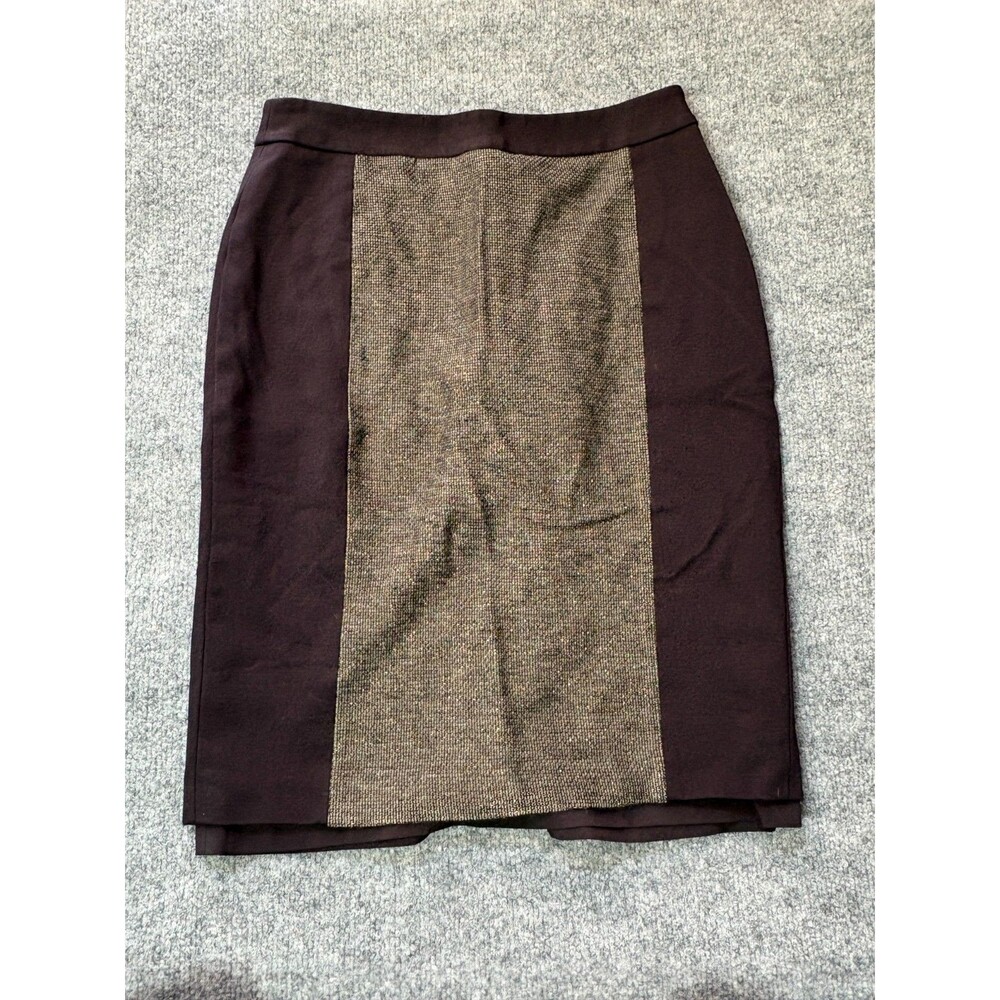 Classiques Entier Skirt Womens Size 6 Black Viscose Wool Blend Knee Length Zip